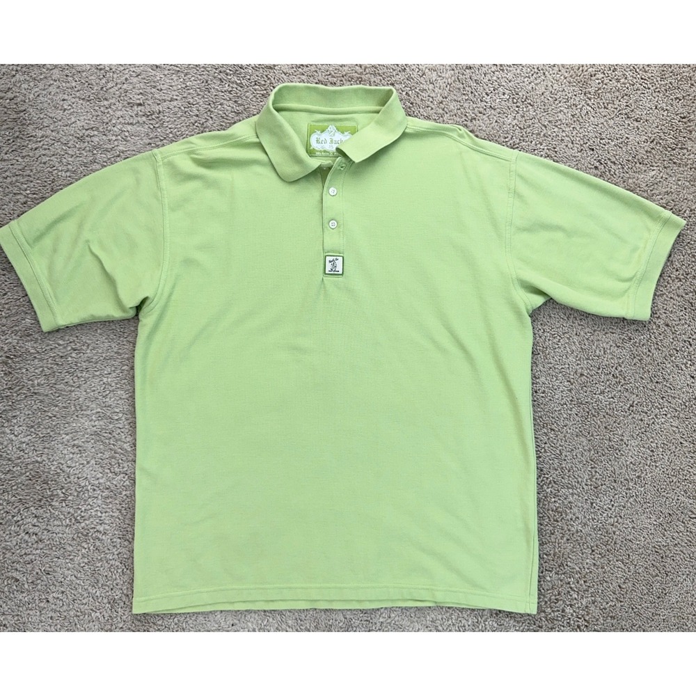 Red Jacket Golf Polo Shirt Mens L Green Falcons‎ Fire Club Florida Short Sleeve